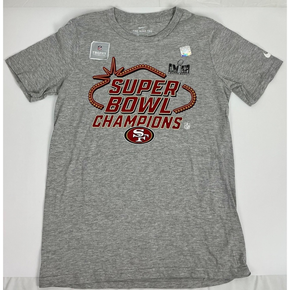 NWOT Nike San Francisco 49ers Super Bowl LIV Champions T-Shirt Men's Medium Gray